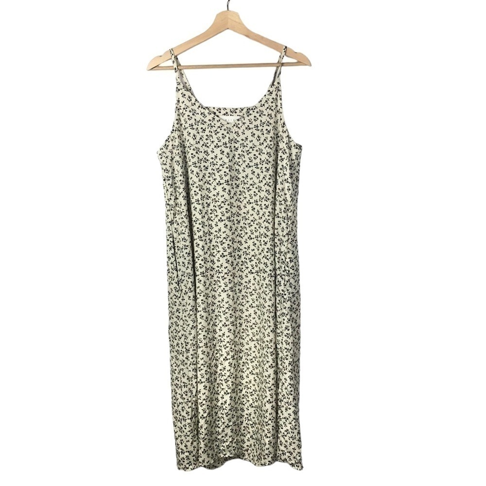 Olive‎ Cream & Black Floral Midi Slip Dress M